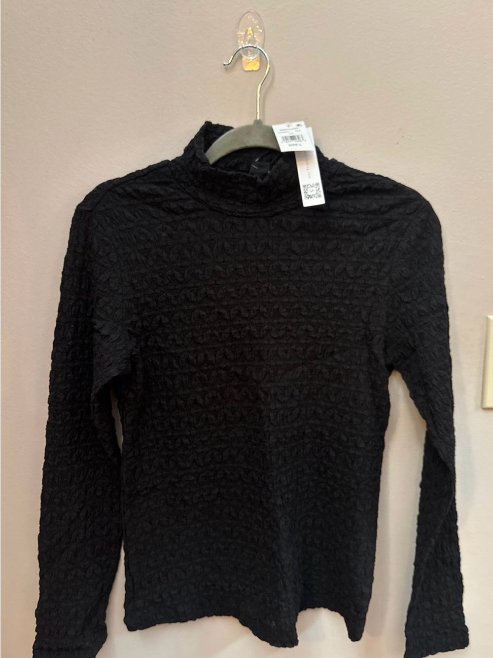 Sanctuary Textured Mock Neck Long Sleeve Top